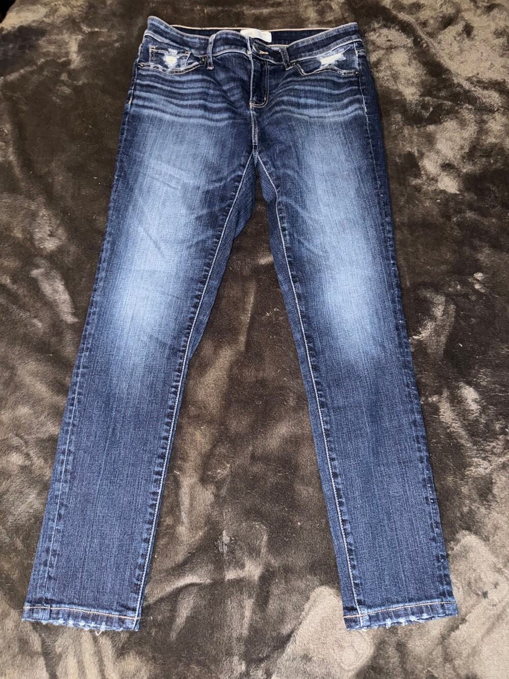 BKE Payton Mid-Rise Skinny Blue Denim Distressed Women's Jeans